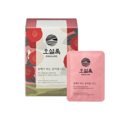 OSULLOC Camellia Flower Tea, 1 Box 10ea, from Korea