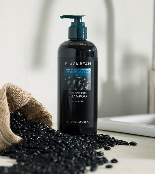 2 x NATURE REPUBLIC Black Bean Anti Hair Loss Shampoo 520ml from Korea