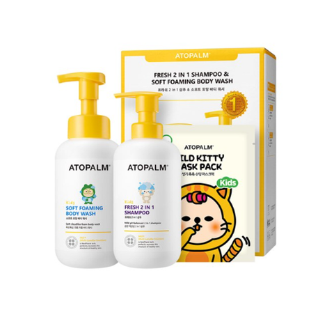 ATOPALM Kids Fresh 2 In 1 Shampoo+Body Wash Set (3 Items) from Korea