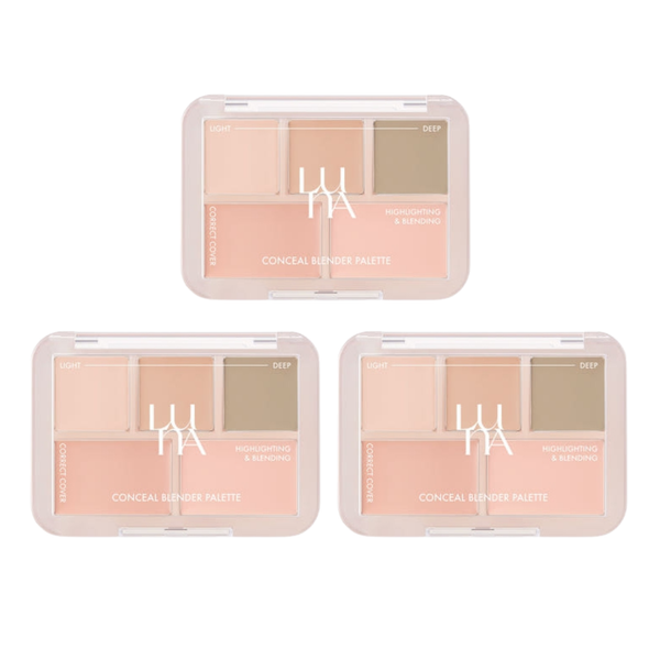 3 x LUNA Conceal Blender Palette 6g #3 Perfect Cover Natural