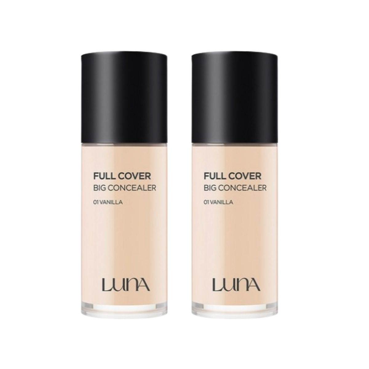 2 x LUNA Long Lasting Full Cover Big Concealer 40g #1 Vanilla