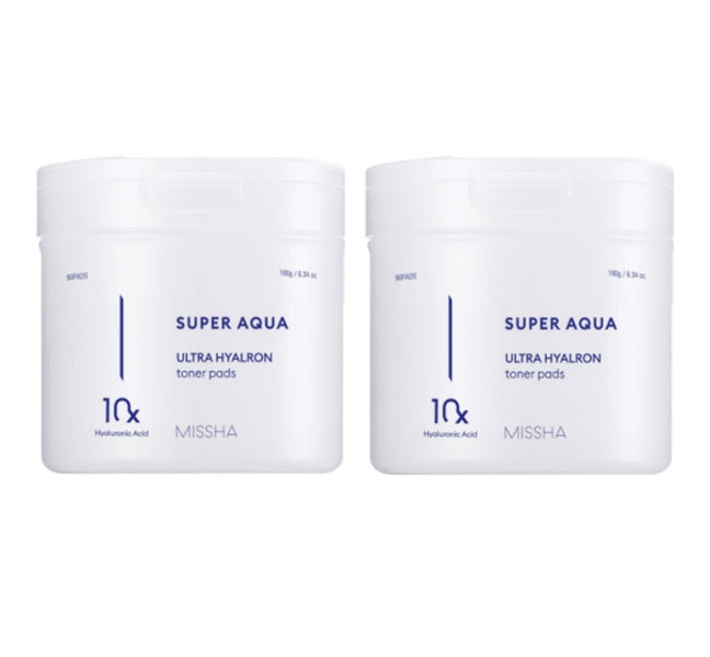 2 x MISSHA Super Aqua Ultra Hyalron Toner Pad 180g from Korea by MISSHA
