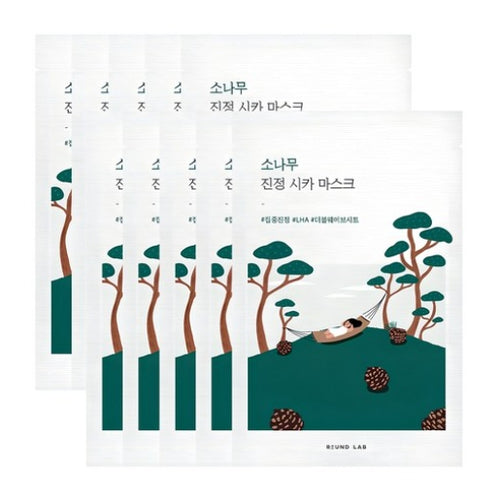 10 x ROUND LAB Pine Tree Cica Soothing Mask 1 Sheet by ROUND LAB
