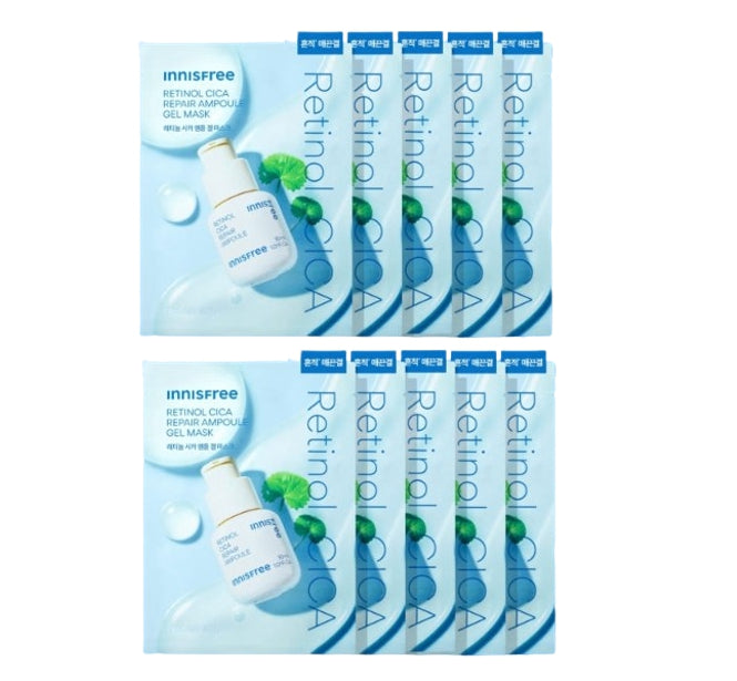 10 x innisfree Retinol Cica Repair Ampoule Gel Mask 23ml from Korea by innisfree