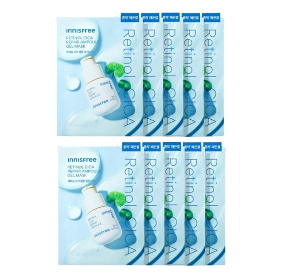 10 x innisfree Retinol Cica Repair Ampoule Gel Mask 23ml from Korea by innisfree