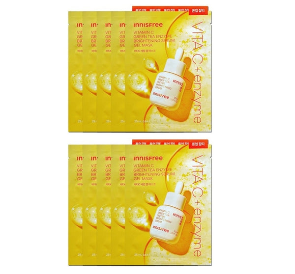 10 x innisfree Vitamin C Green Tea Enzyme Brightening Serum Gel Mask 25ml from Korea by innisfree