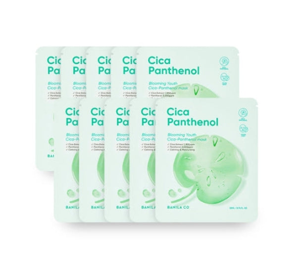10 x BANILA CO Blooming Youth Cica Panthenol Mask Sheet 22ml from Korea by BANILA CO