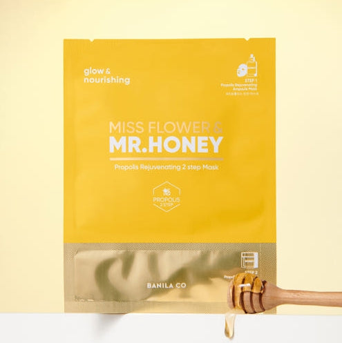 10 x BANILA CO Miss Flower & Mr. Honey Propolis Rejuvenating 2 Step Mask from Korea by BANILA CO