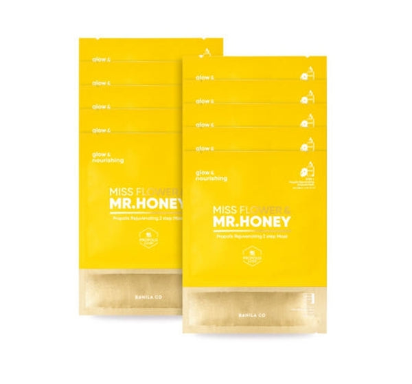 10 x BANILA CO Miss Flower & Mr. Honey Propolis Rejuvenating 2 Step Mask from Korea by BANILA CO