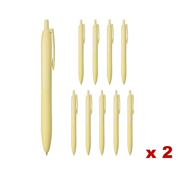 20 x Uni Jetstream Light Touch Ballpoint Pen - Black Ink, 0.5mm, Light Yellow