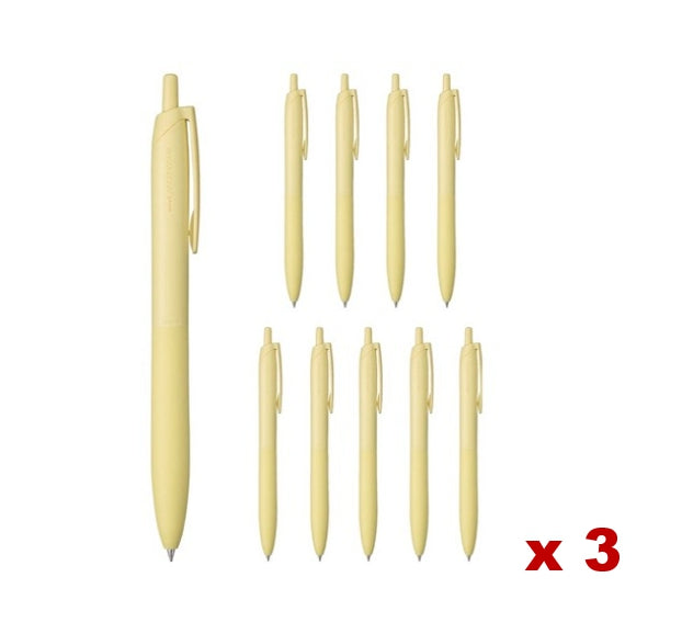 30 x Uni Jetstream Light Touch Ballpoint Pen - Black Ink, 0.5mm, Light Yellow