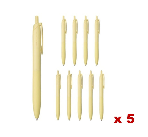 50 x Uni Jetstream Light Touch Ballpoint Pen - Black Ink, 0.5mm, Light Yellow