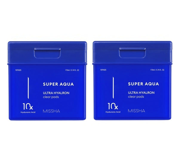 2 x MISSHA Super Aqua Ultra Hyalron Clear Pad 170ml (70 ea) from Korea by MISSHA