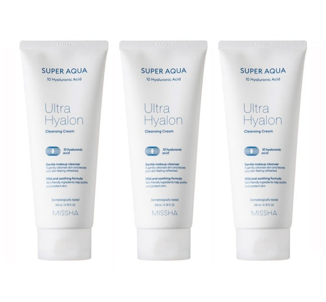 3 x MISSHA Super Aqua Ultra Hyalron Cleansing Cream 200ml from Korea by MISSHA