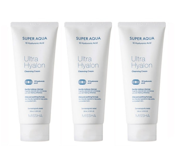 3 x MISSHA Super Aqua Ultra Hyalron Cleansing Cream 200ml from Korea by MISSHA