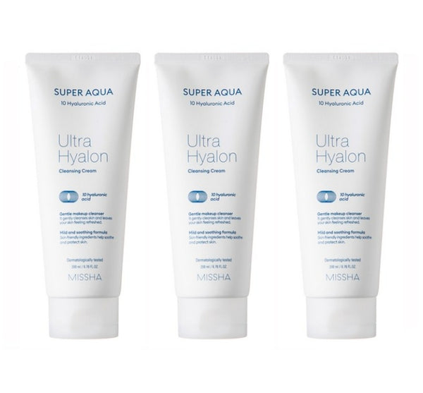 3 x MISSHA Super Aqua Ultra Hyalron Cleansing Cream 200ml from Korea