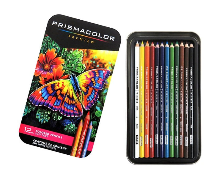Prismacolor Colored Pencils 12-Color Set - Vibrant, Creamy Texture