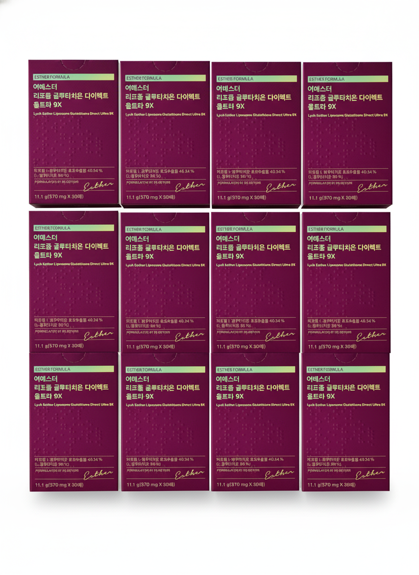 12 x ESTHER FORMULA Lyuh Esther Liposome Glutathione Direct Ultra 9X, 370mg x 30 sheets from Korea