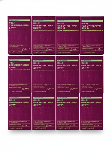 12 x ESTHER FORMULA Lyuh Esther Liposome Glutathione Direct Ultra 9X, 370mg x 30 sheets from Korea