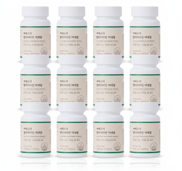12 x ESTHER FORMULA Lyuh Esther Daily Multivitamin & Mineral Supplement (21 Nutrients) 30 Tablets from Korea