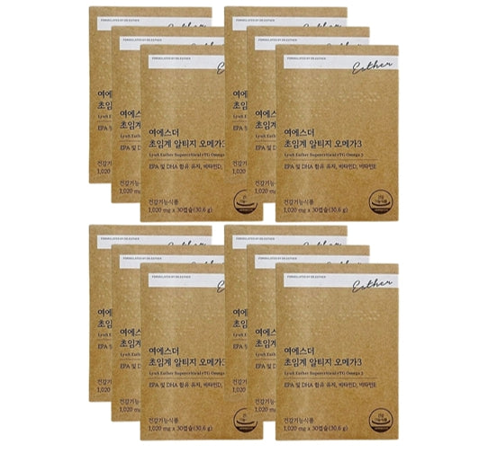 12 x ESTHER FORMULA Lyuh Esther Supercritical rTG Omega-3 with Vitamin D & E (30 Capsules) from Korea