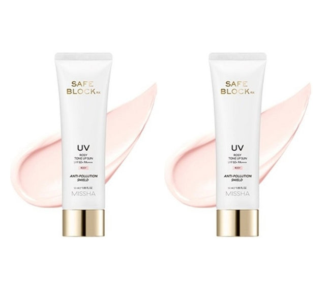 2 x MISSHA Safe Block Rx UV Rosy Tone Up Sun SPF50+ PA++++ 50ml from Korea by MISSHA