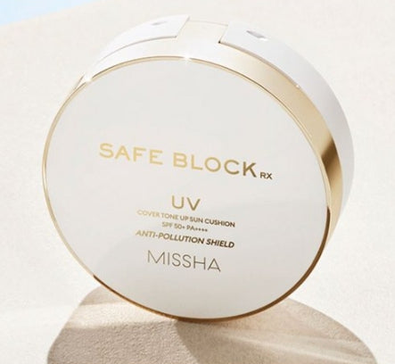 2 x MISSHA Safe Block Rx UV Cover Tone Up Sun Cushion SPF50+ PA++++ 14g from Korea