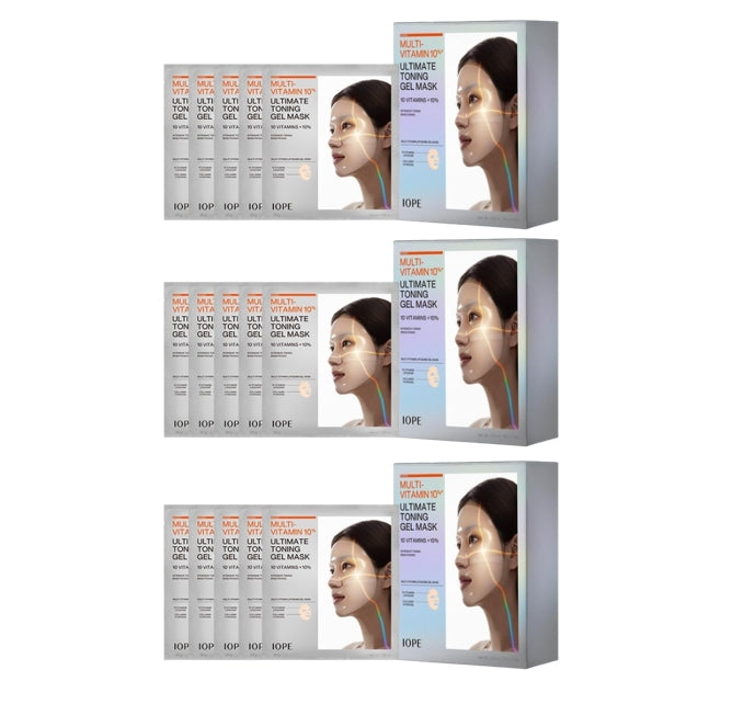 15 x IOPE Multi-Vitamin 10% Ultimate Toning Gel Mask 30g + Samples(2 Items) from Korea