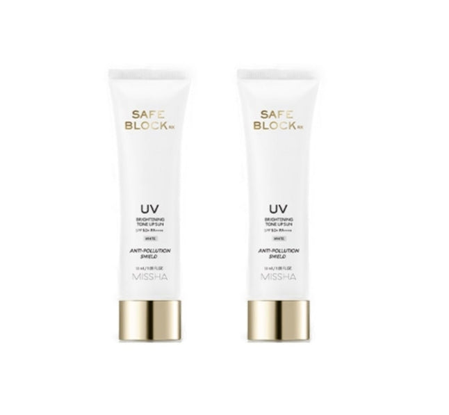 2 x MISSHA Safe Block Rx UV Brightening Tone Up Sun SPF50+ PA++++ 50ml from Korea by MISSHA