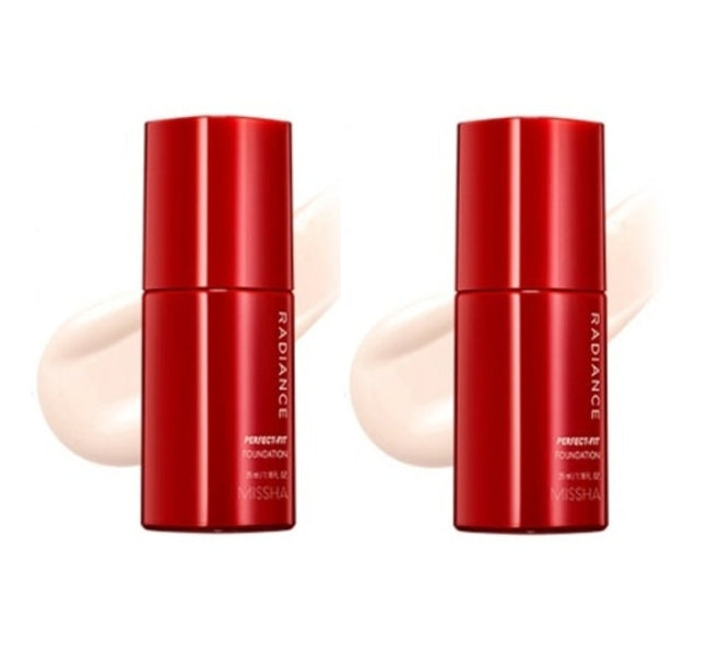 2 x MISSHA Radiance Perfect Fit Foundation 35ml, SPF30 PA++, 4 Colours from Korea by MISSHA