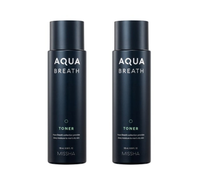 2 x [MEN] MISSHA For Men Aqua Breath Toner 195ml from Korea by MISSHA