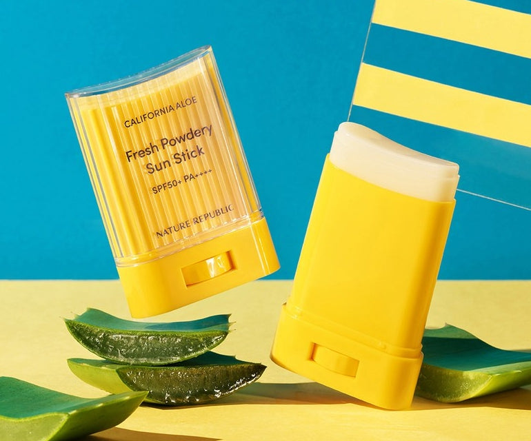 2 x NATURE REPUBLIC California Aloe Fresh Powdery Sun Stick 24g SPF50+ PA++++ from Korea by NATURE REPUBLIC