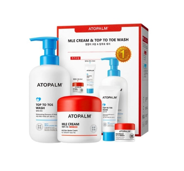 ATOPALM MLE Baby Cream + Top To Toe Wash Set (4 Items) from Korea