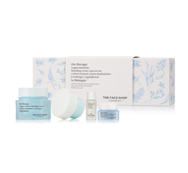 THE FACE SHOP The Therapy Vegan Moisture Blending Cream Special Set (4 Items) from Korea by The Face Shop