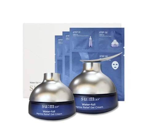 Su:m37 Water-full Marine Relief Gel Cream Jan. 2024 Set (3 Items) from Korea
