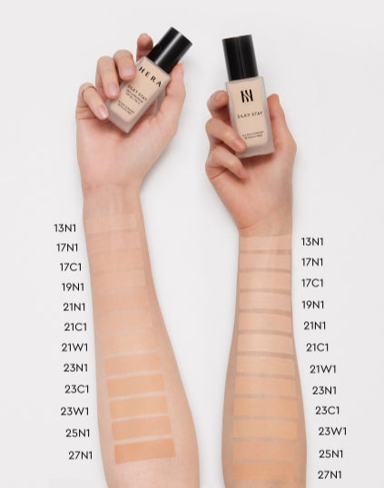 HERA Silky Stay 24H Longwear Foundation 30g, SPF20/PA++, 12 Colours from Korea + Sample(1 Item) by HERA