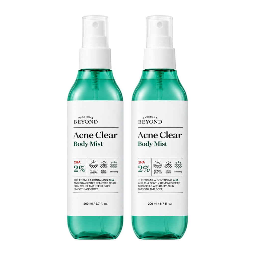 Beyond Acne Clear Body Mist 200ml spray bottle – 2 pack