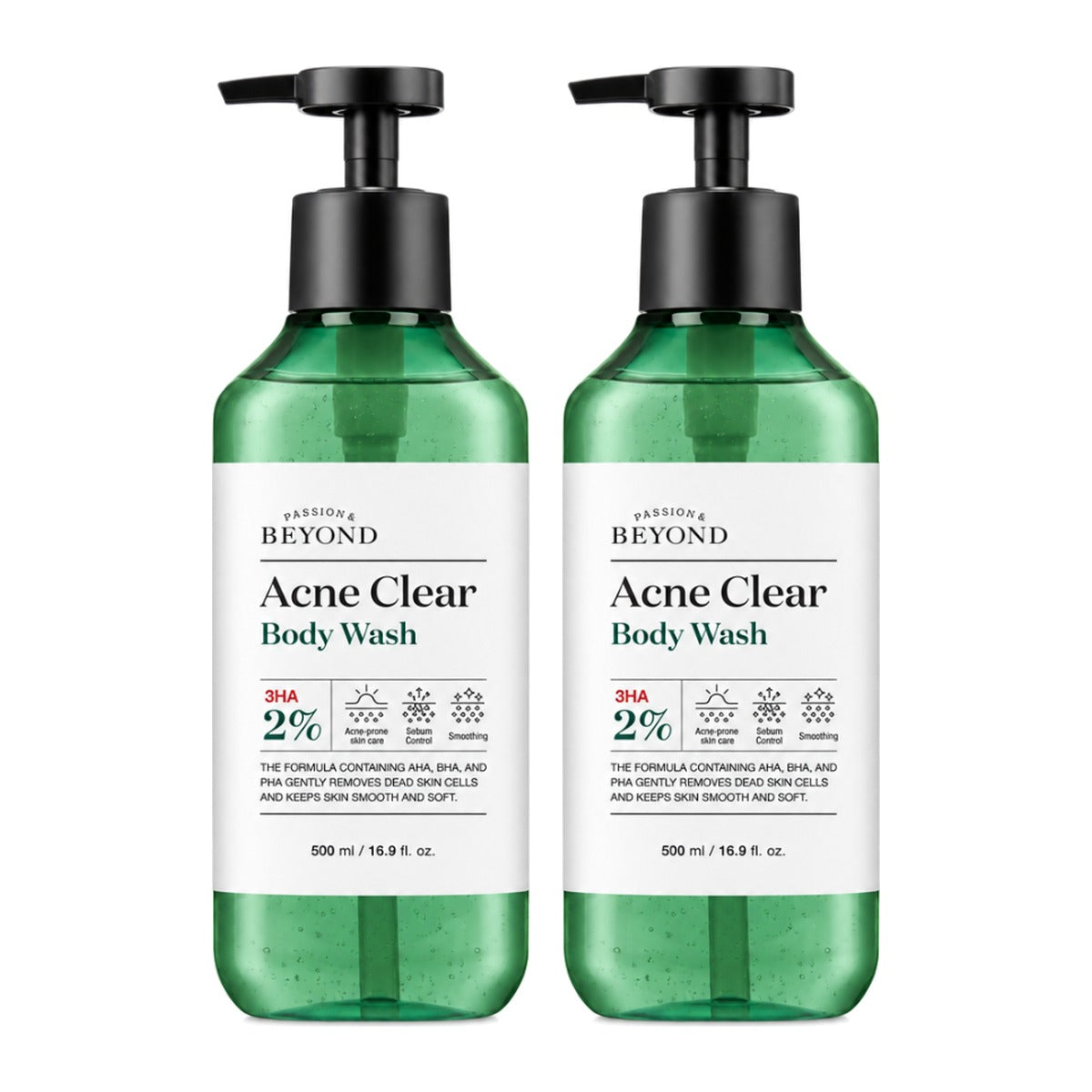 Beyond Acne Clear Body Wash 500ml pump bottle – 2 pack