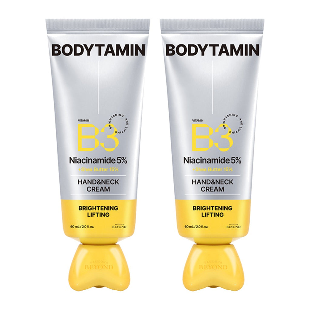 Beyond Bodytamin Niacinamide B3 5% Hand & Neck Cream 60ml tube – 2 pack