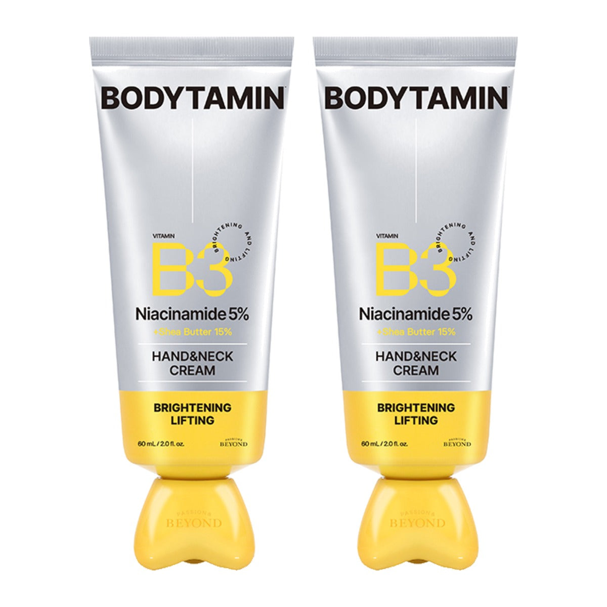 Beyond Bodytamin Niacinamide B3 5% Hand & Neck Cream 60ml tube – 2 pack