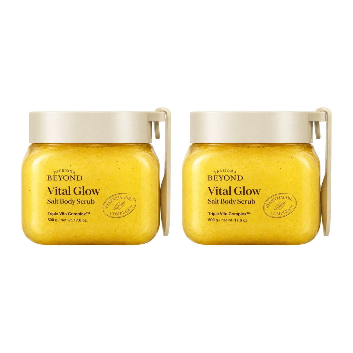 Beyond Vital Glow Salt Body Scrub 500g jar – 2 pack