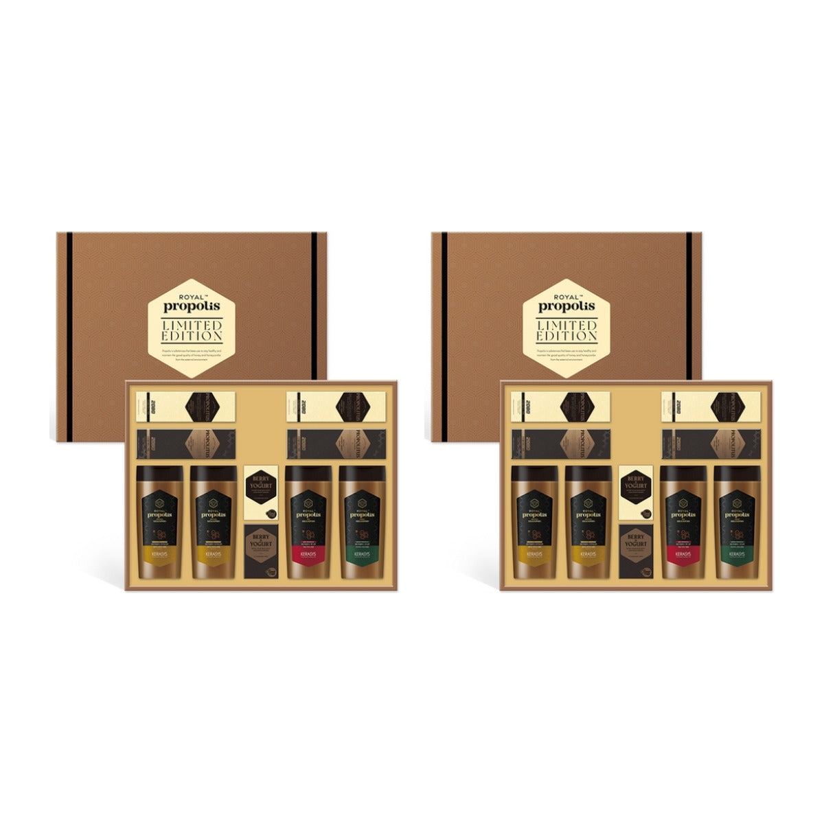 2 x Kerasys Royal Propolis Limited Edition Set (6 Items) — two gift boxes