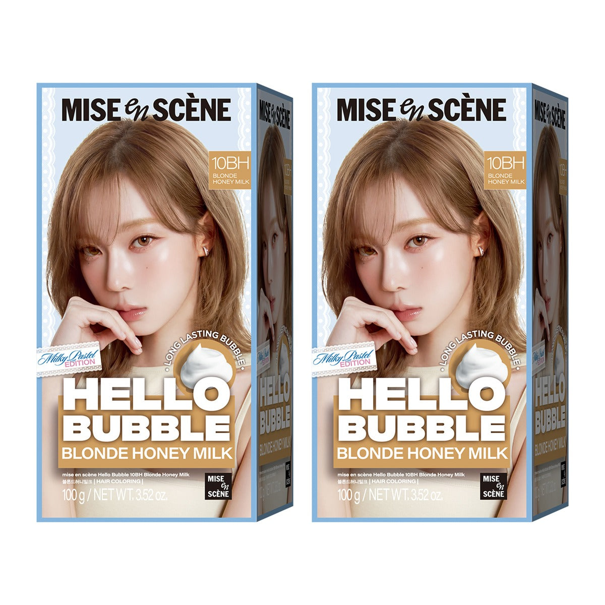 Mise-en-scene New Hello Bubble 10BH Blonde Honey Milk foam hair dye 100g – 2 pack
