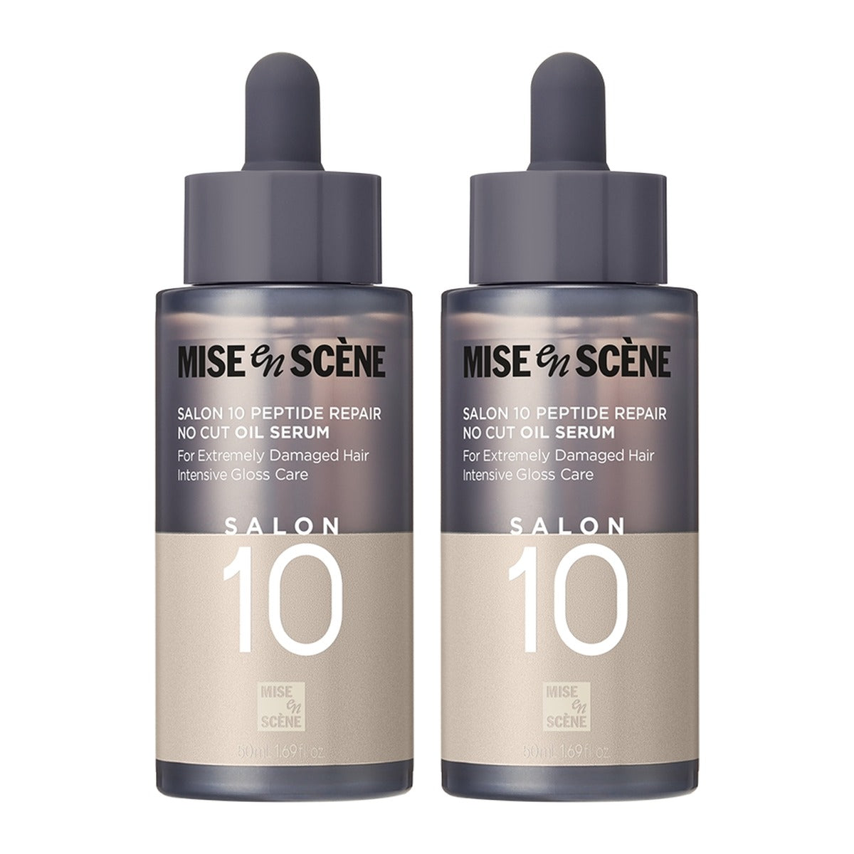Mise-en-scene Salon 10 Peptide Repair No Cut Oil Serum 50ml dropper bottle – 2 pack
