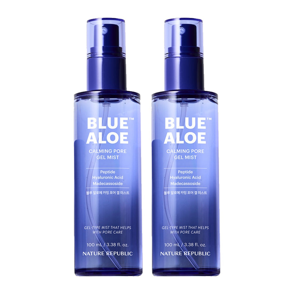 NATURE REPUBLIC Blue Aloe Calming Pore Gel Mist 100ml spray bottle – 2 pack