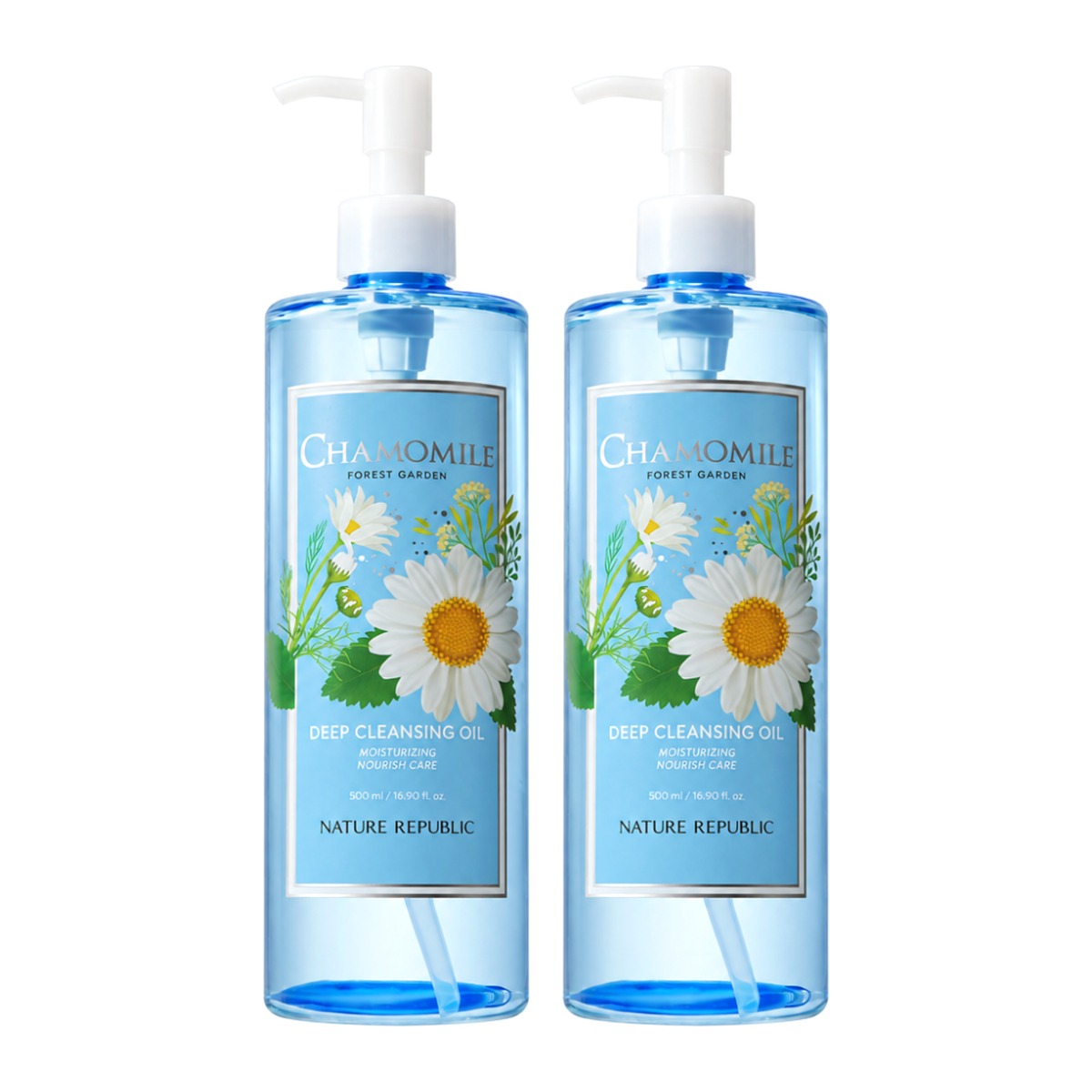 NATURE REPUBLIC Forest Garden Chamomile Cleansing Oil 500ml pump bottle – 2 pack