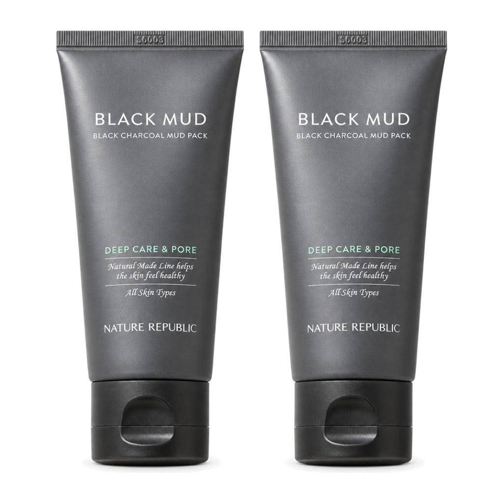 NATURE REPUBLIC Natural Made Black Charcoal Deep Pore Mud Pack 100ml – 2 pack