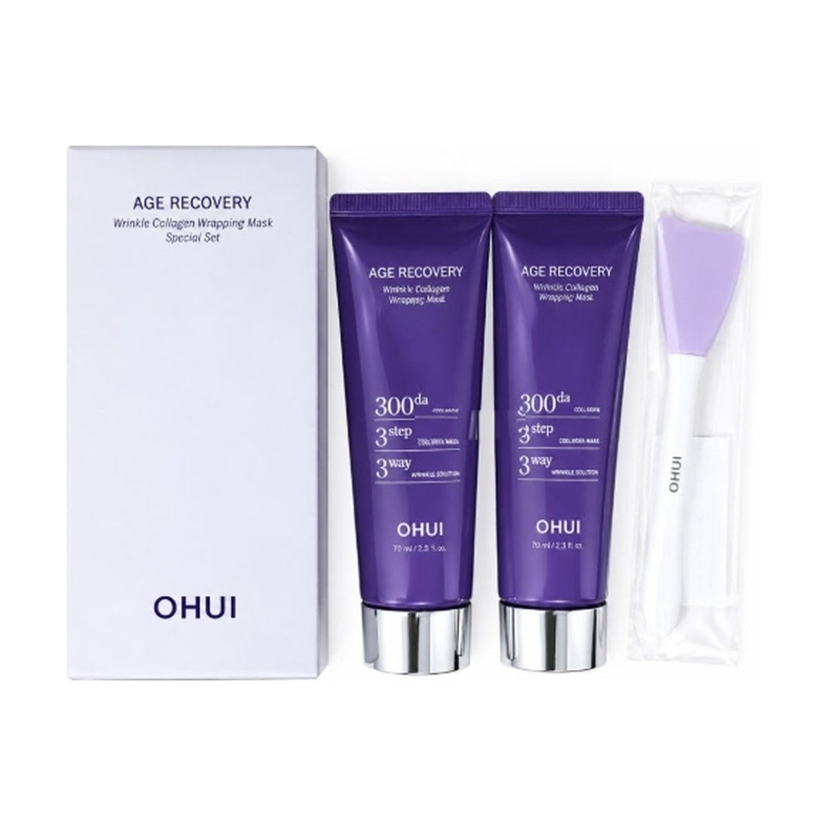 2 x O HUI Age Recovery Wrinkle Collagen Wrapping Mask Duo Sep. 2026 Set (3 Items) from Korea by O HUI