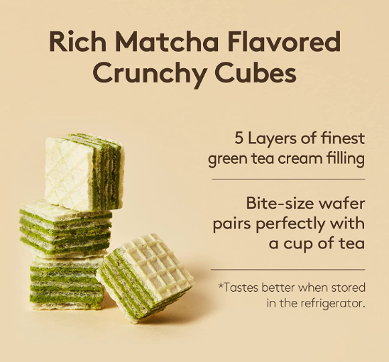 3 x OSULLOC Green Tea Wafers Cube(Cookies), 1 Pack 100g from Korea by OSULLOC