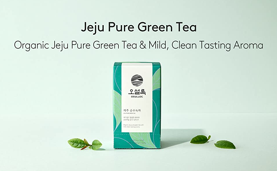 OSULLOC Jeju Pure Green Tea, 1 Box 20 Tea bags, from Korea by OSULLOC